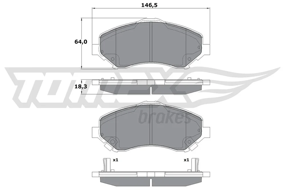 Sada brzdových destiček, kotoučová brzda Tomex Brakes TX17-67
