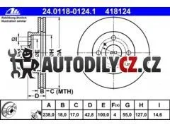 AT 418124 P/L brzdový kotouč ATE