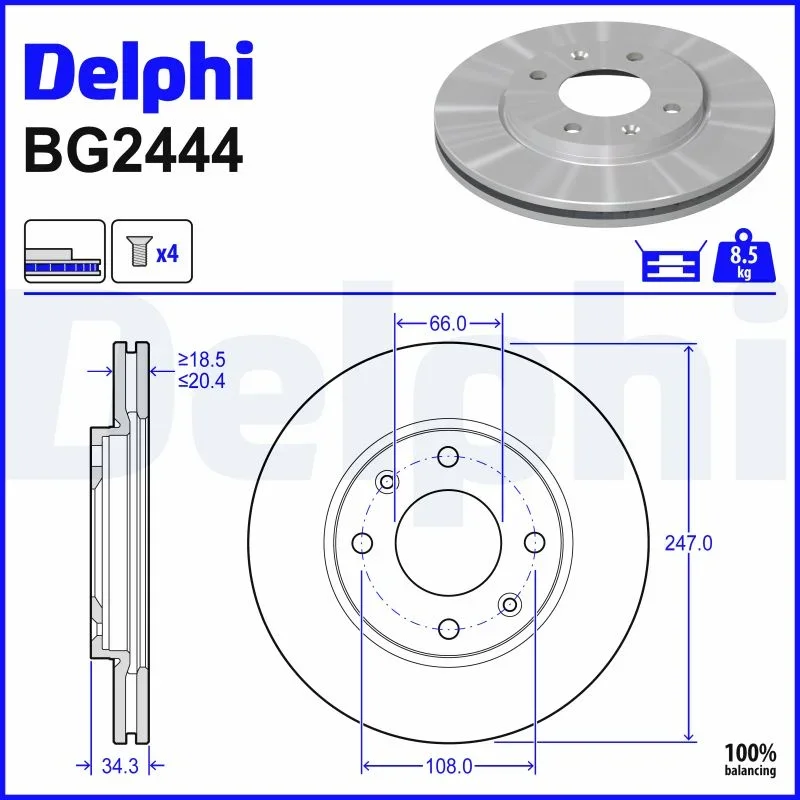 Brzdový kotouč DELPHI BG2444