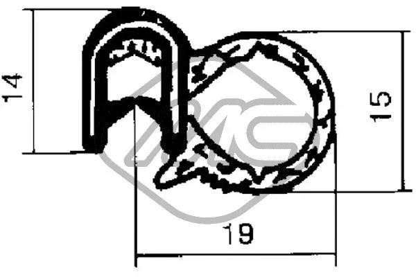 Těsnění dveří METALCAUCHO 00601