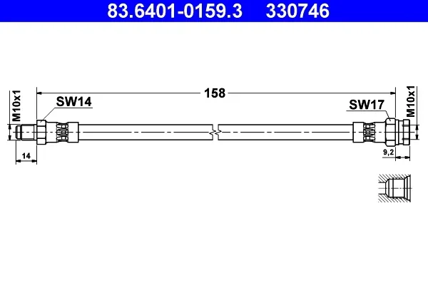 Brzdová hadice ATE 83.6401-0159.3