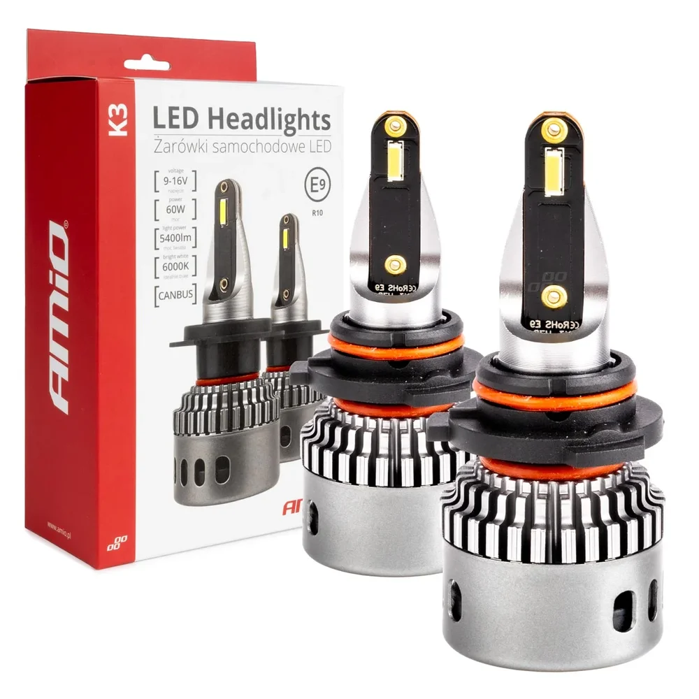 LED žárovky hlavního svícení K3 HB3/HIR1 9011/H10 12V 6000K canbus AMIO-03687