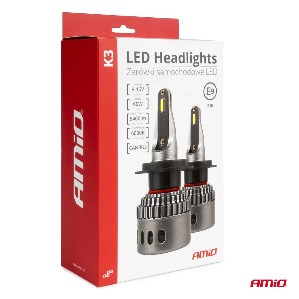 LED žárovky hlavního svícení K3 HB3/HIR1 9011/H10 12V 6000K canbus AMIO-03687 - Obrázek 5