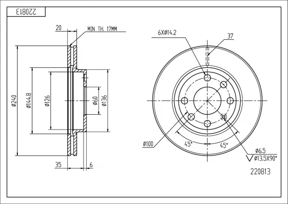 BRZ.KOTOUČ /P/ CORSA C, CORSA HART 220813
