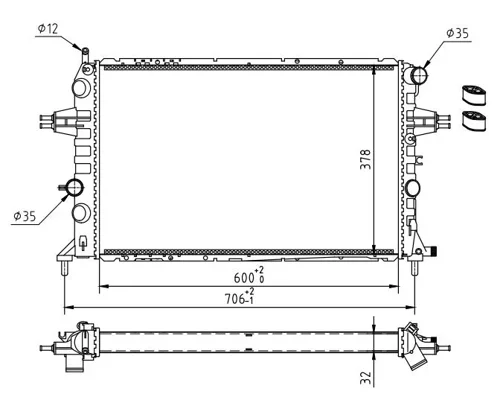 CHLADIČ ASTRA G 2.0D/2.0 16V 97- HART 620276