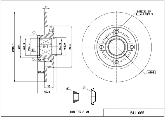 BRZ.KOTOUČ /Z/P307 06- /LOŽISKO/LAK/ HART 241065 BRZ.KOTOUČ /Z/P307 06- /LOŽISKO/LAK/ HART 241065
